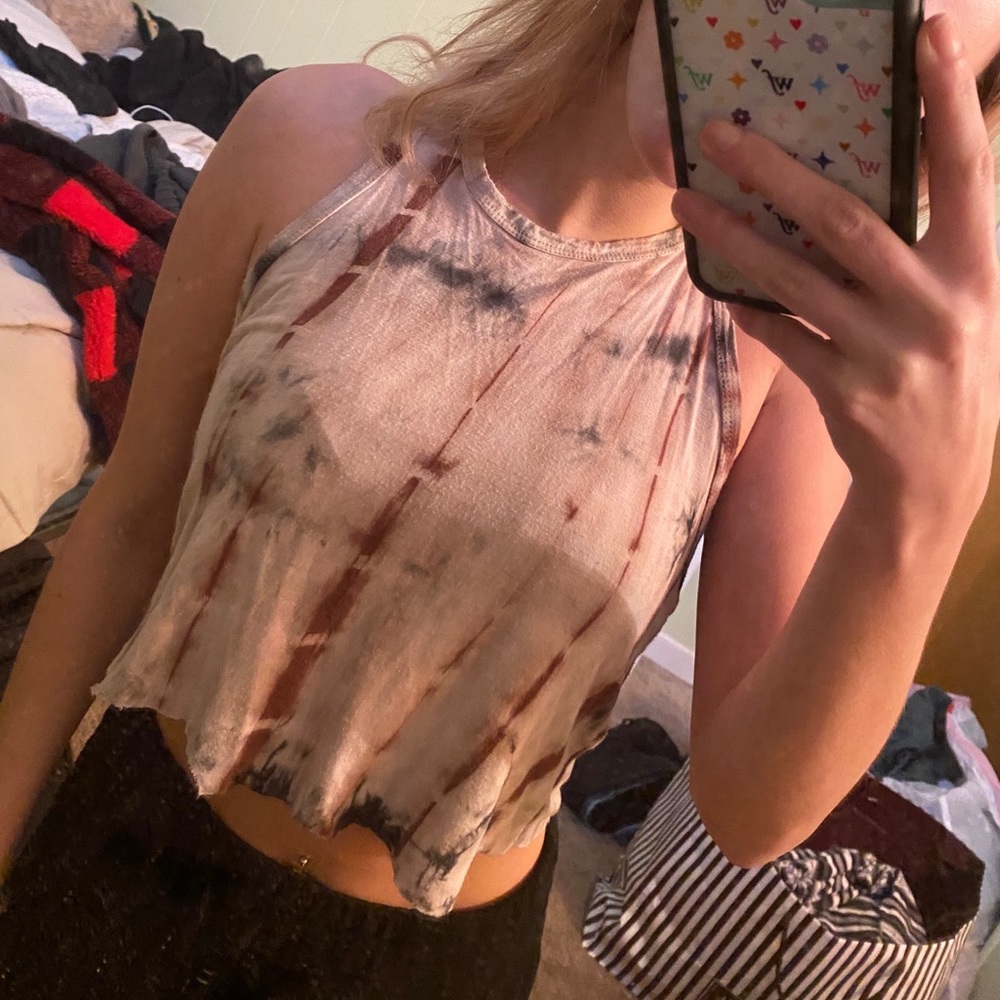 Multicolored sleeveless crop top/tank top